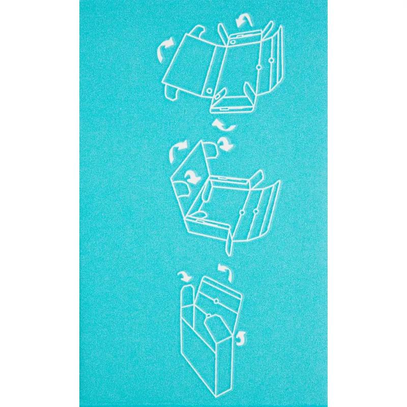 Короб архивный Комус 75 мм микрогофр, выруб.зам. бирюзовый