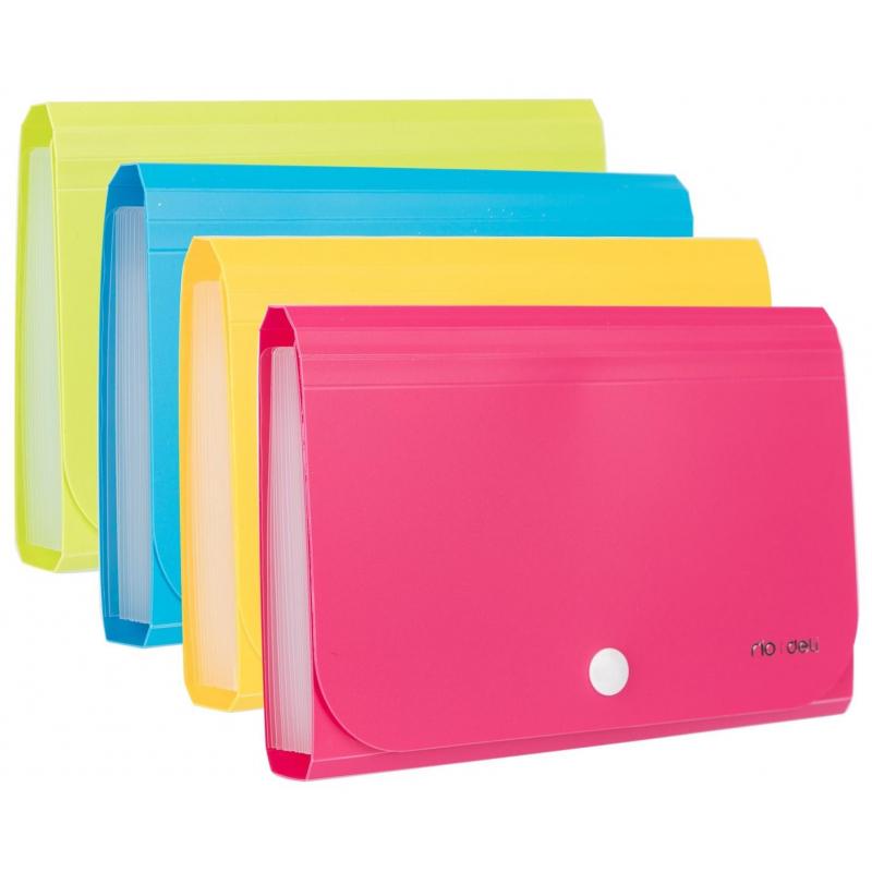 Папка органайзер Vivid на кнопке горизонтА6 12отдел РР 0,6мм  ассортимE5561