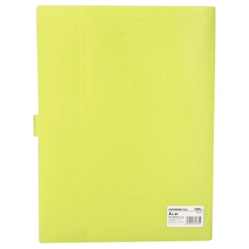 Папка органайзер Rio на кнопке  A4 8отделений РР 0,6мм в ассортим EB40102