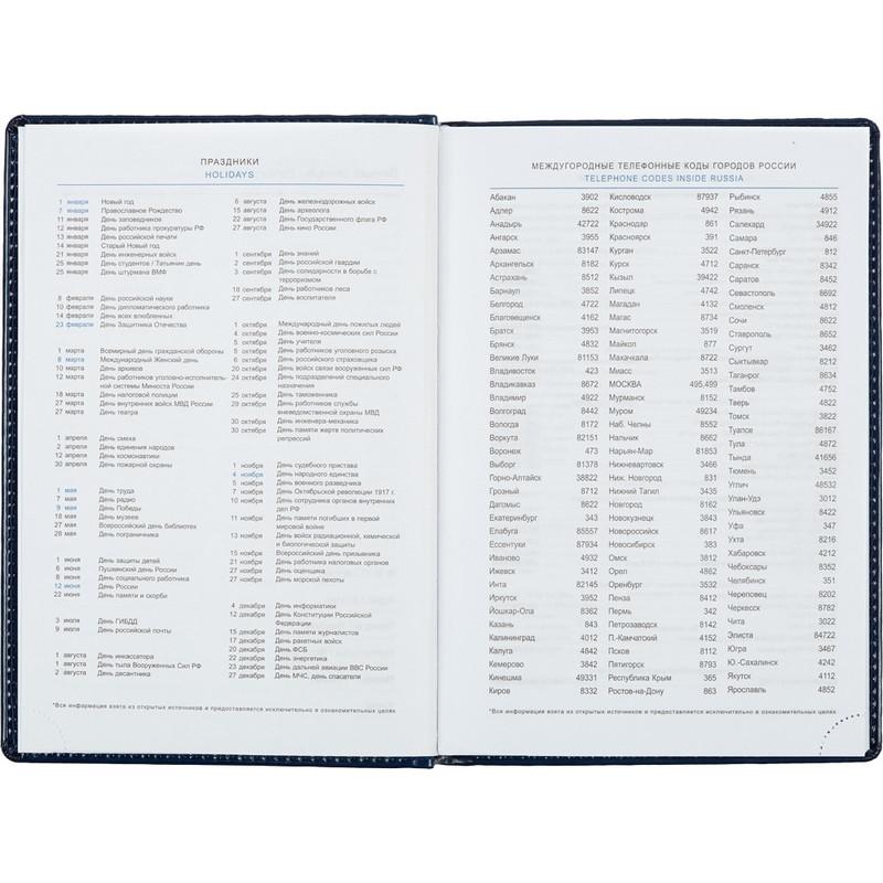 Ежедневник недатированный синий, А5, 148x218, 352стр, Agenda