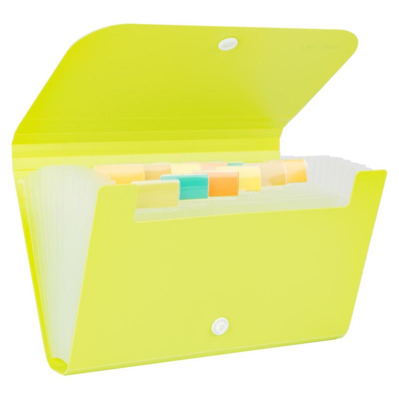 Папка органайзер Vivid на кнопке горизонтА6 12отдел РР 0,6мм  ассортимE5561