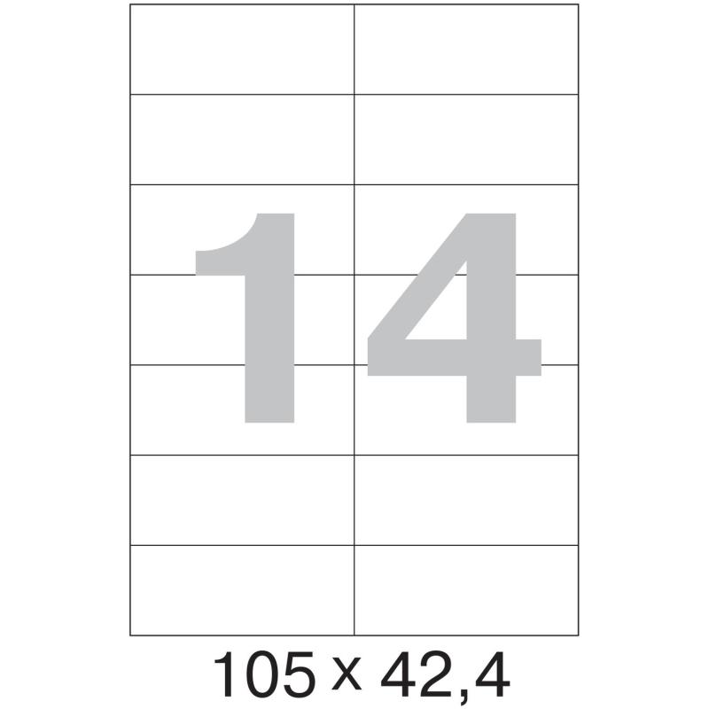 Этикетки самоклеящиеся 105х42,4мм/14шт.лист А4п/глян (25л/уп)