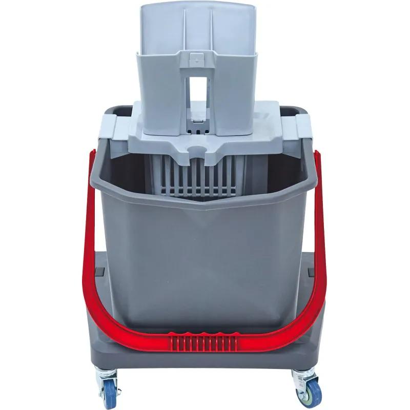Ведро на колесах Росмоп Лайт с отжимом (ручка красная)_PRO-25LBR