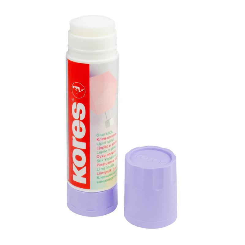 Клей-карандаш 20г Kores Pastel ассорти:розовый, желтый, фиолетовый ,мятный