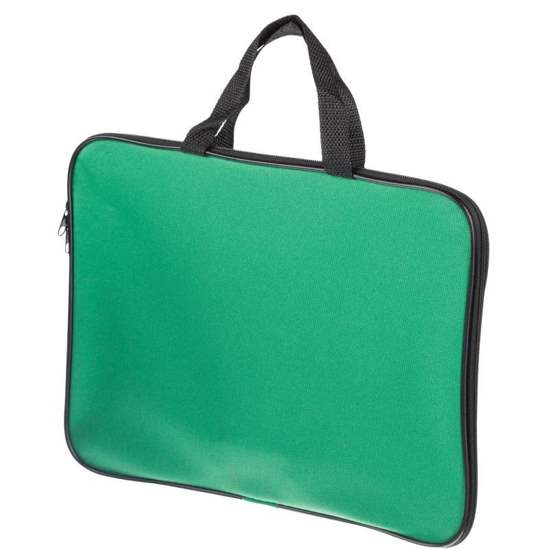 Папка-портфель А4 ручка из тесьмы зеленый/1Ш421_6265