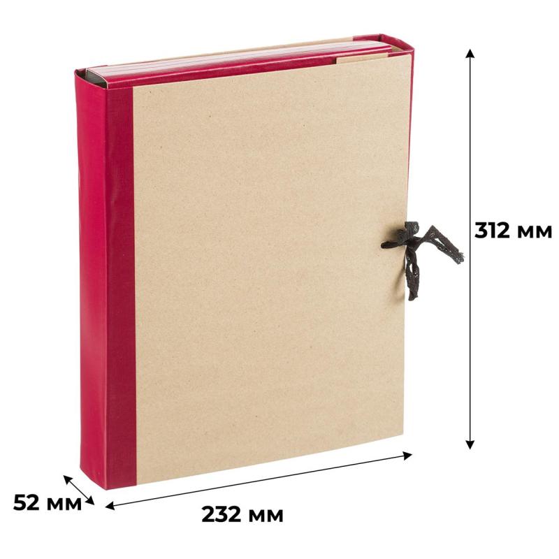 Папка архивная 50мм крафт/бумвинил 4 завязки, бордовая