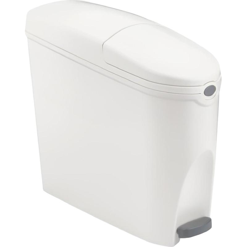 Ведро мусорное с педалью Luscan Slim 20 л, белое, пластик