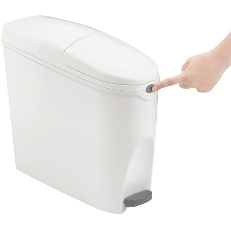 Ведро мусорное с педалью Luscan Slim 20 л, белое, пластик