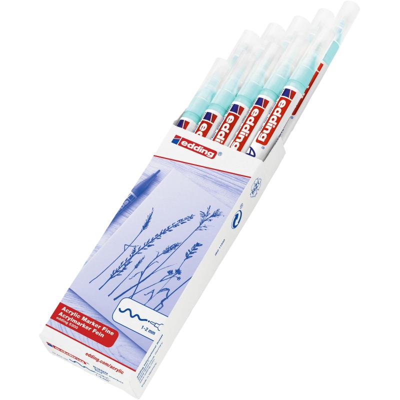 Маркер акриловый Edding 5300/916.кругл.1-2 мм.Пастельн.голубой/Pastelblue