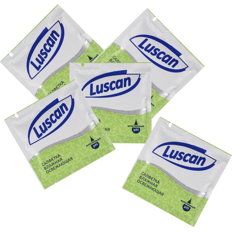 Салфетки влажные Luscan освежающие в саше 15х17см 1000шт/уп