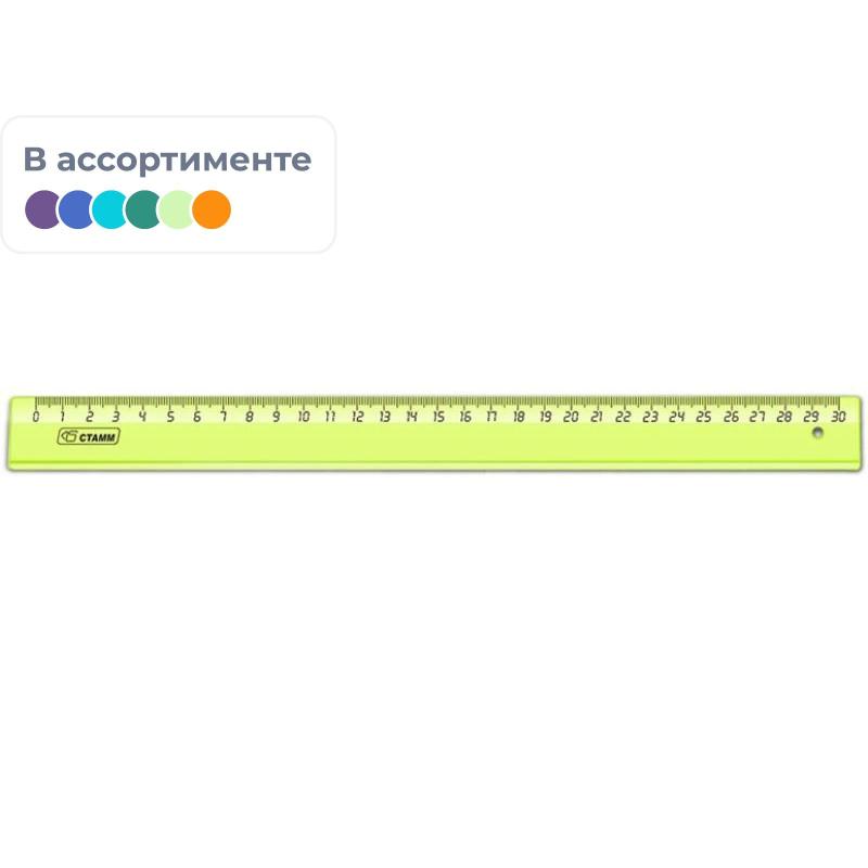 Линейка 30см прозр.   NEON Cristal цвет ассорти  ЛН-32