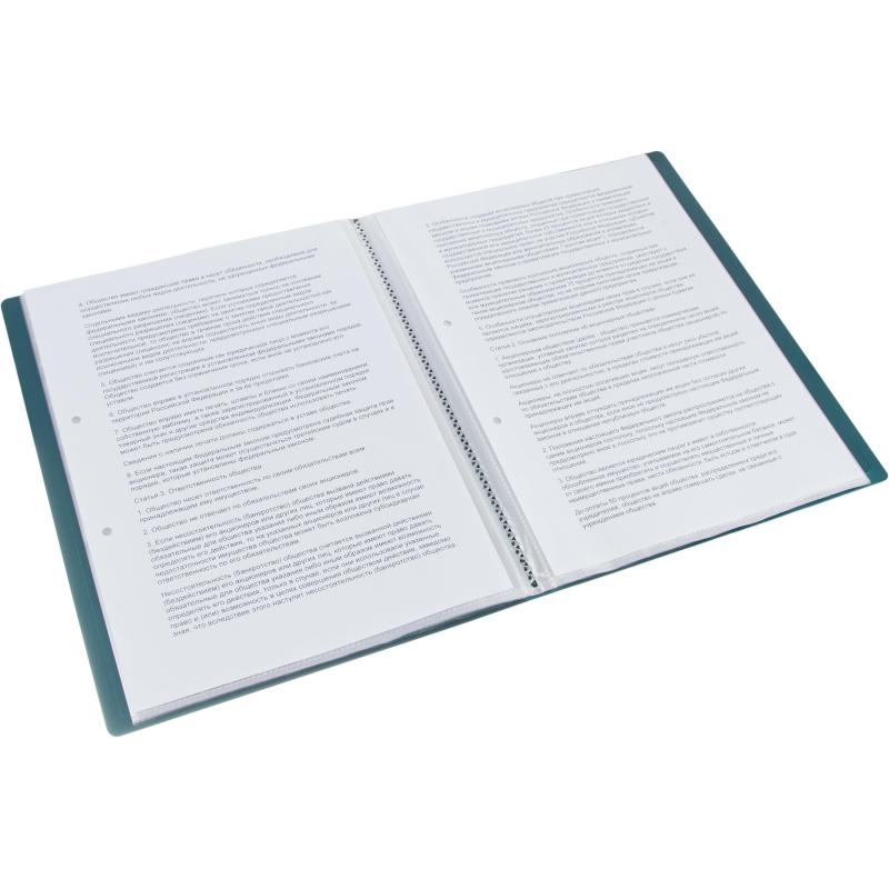 Папка файловая 40 файлов Attache Metallics А4, 800мкм, этикетка, зеленый