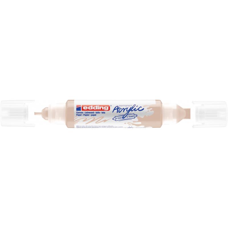 Маркер акриловый двусторонний 3D Edding 5400/255. Телесный/Warm beige