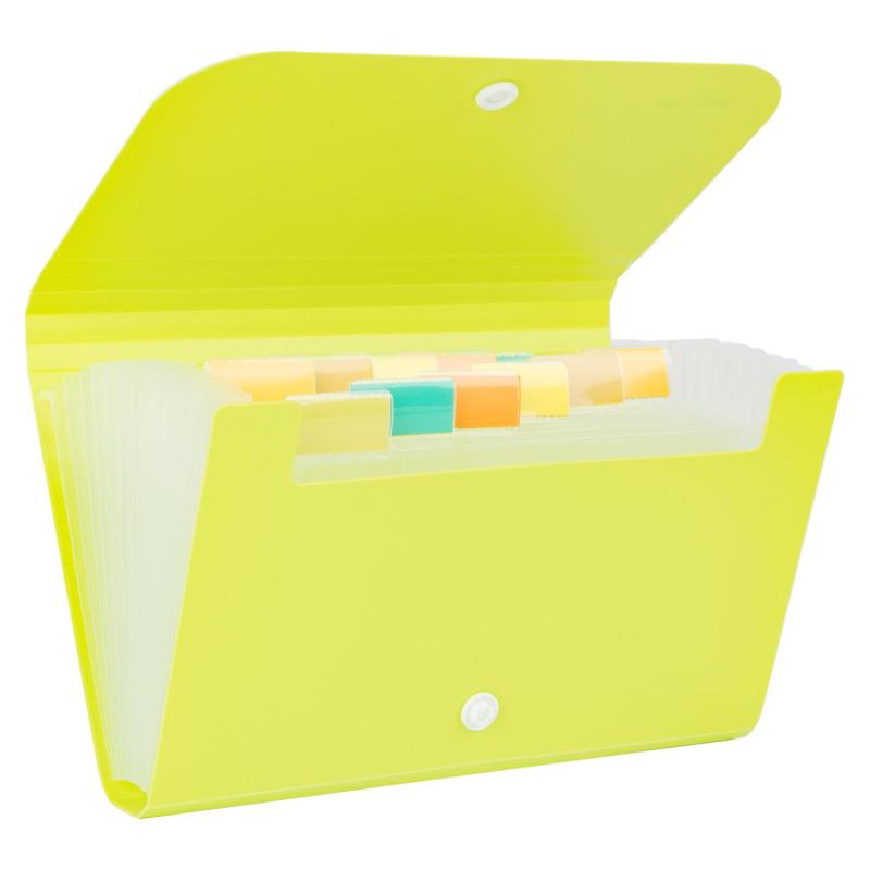 Папка органайзер Vivid на кнопке горизонтА6 12отдел РР 0,6мм  ассортимE5561