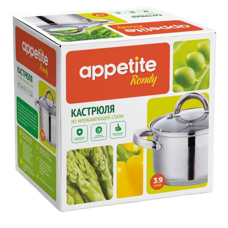 Кастрюля нерж Rondy 3,9л , D=21,5cм, SH07393