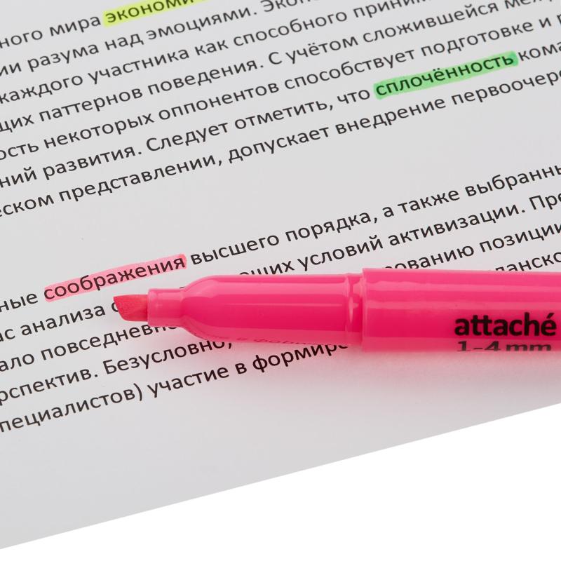 Маркер текстовыделитель розовый 1-3,9мм