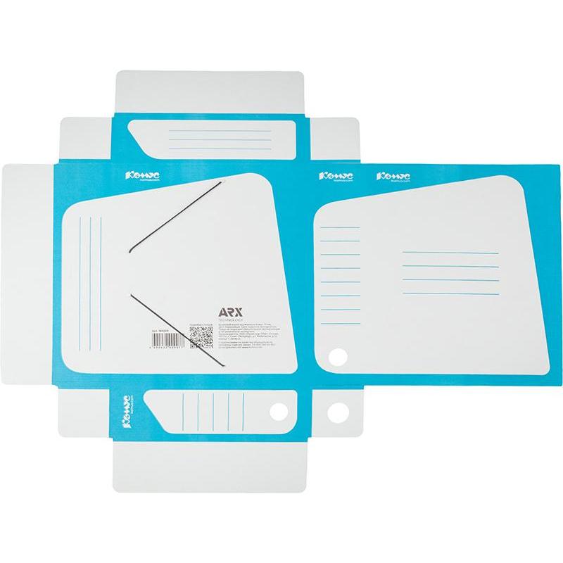 Короб архивный Комус гофрокартон,75 мм бирюзовый корешок