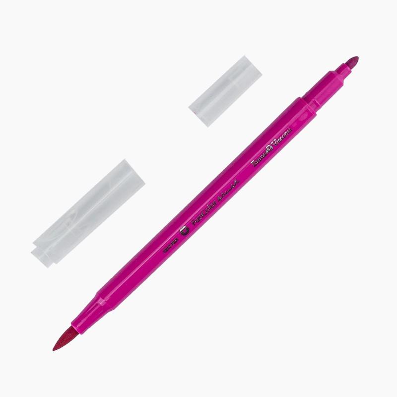 Фломастеры КИСТОЧКИ ДВУСТОРОННИЕ FUNCOLOR 12цв,в пластиковом пенале 32-0047