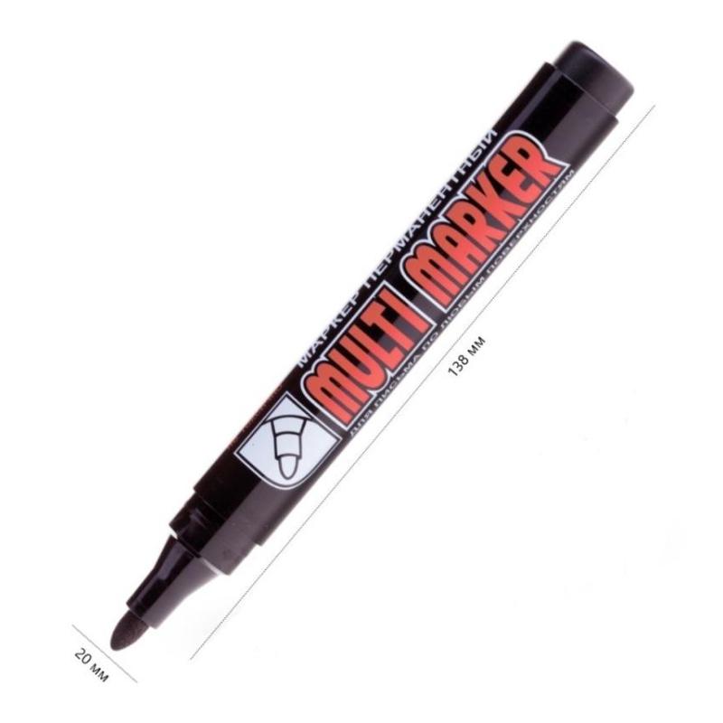 Маркер перманентный Crown Multi Marker  черный, пулевидный, 3мм