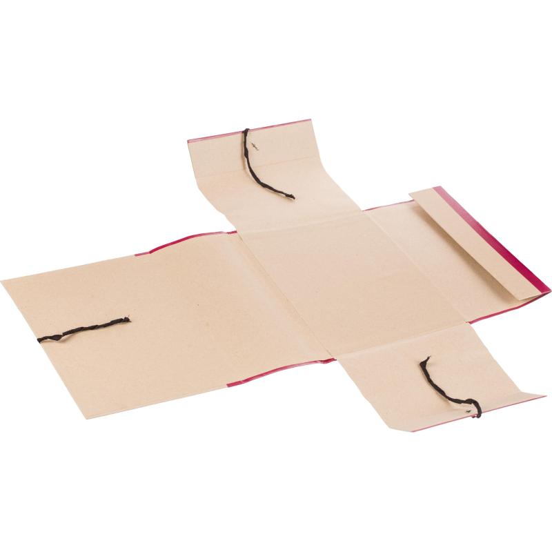 Папка архивная 150мм крафт/бумвинил 4 завязки, бордовая