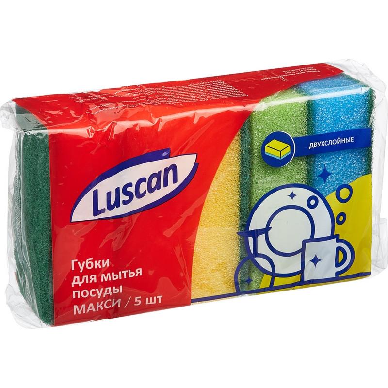 Губки для мытья посуды Luscan Макси 95х65х30мм 5 шт/уп