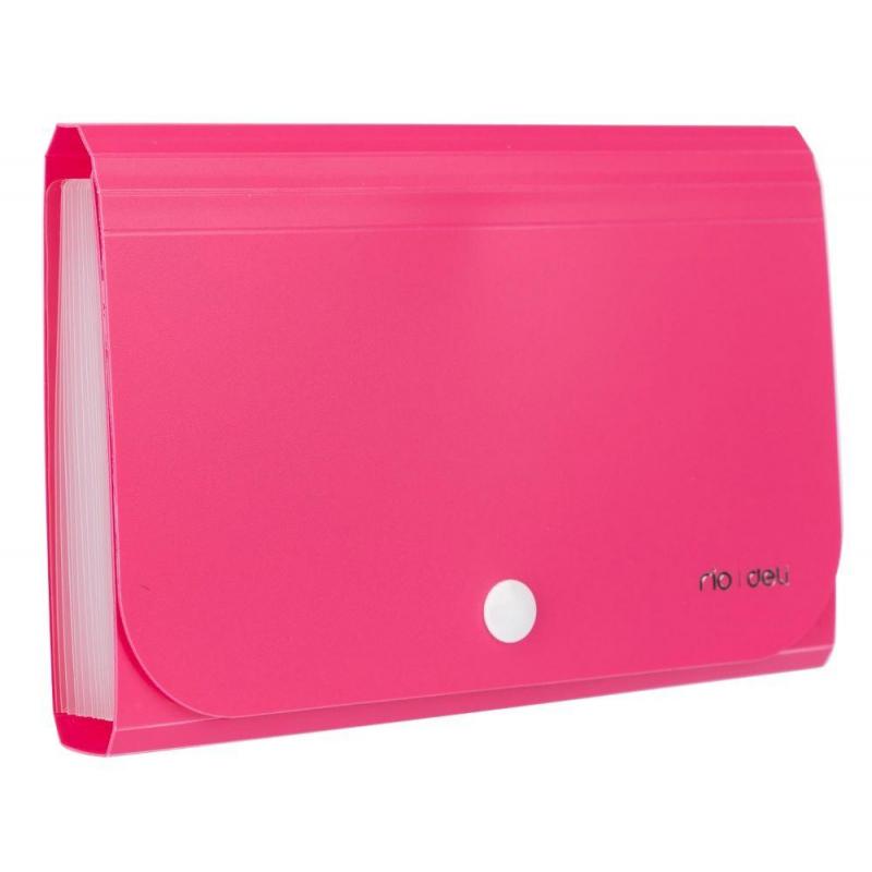 Папка органайзер Vivid на кнопке горизонтА6 12отдел РР 0,6мм  ассортимE5561