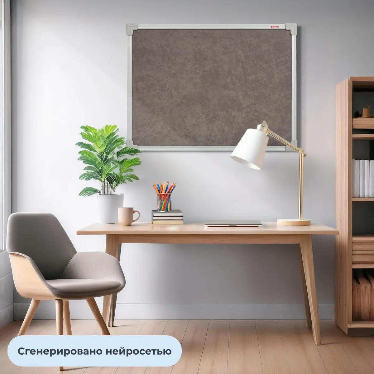 Доска Софтборд текст.60х90 Комус серый агат