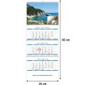Календарь настенный 3-х блочный 2026 Родные просторы 340х820мм, 4 постера