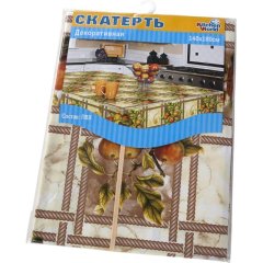 Скатерть ПВХ  на нетканой основе Яблоки на ветках 140х180см (68230)