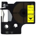Картридж Vell VL-D-S0720730/40918 (9 мм, черн на желтом) для LM {vell40918
