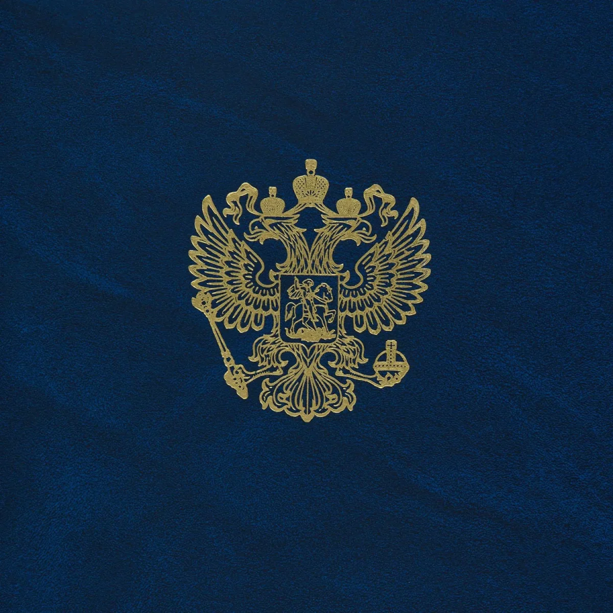 Папка адресная бумвинил А4 (объемная) На подпись Госсимволика синяя