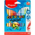 Фломастеры Maped COLOR'PEPS JUNGLE, смываемые,12 цв/наб,845420