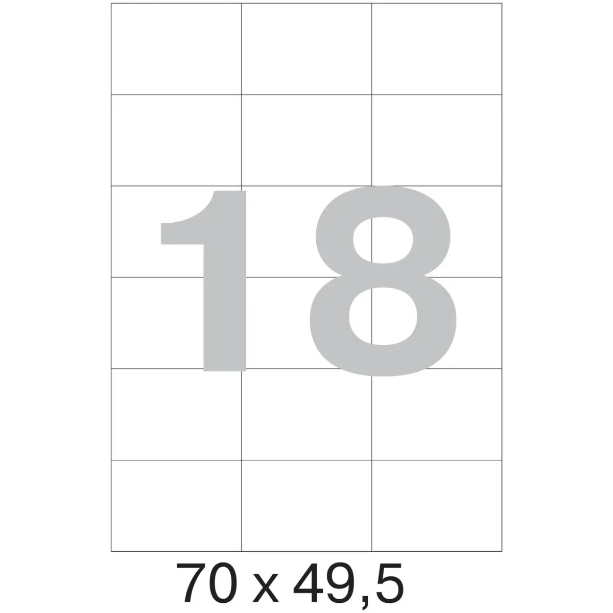 Этикетки самоклеящиеся универсальные 70х49,5 мм /18 шт. на листе А4 (25л