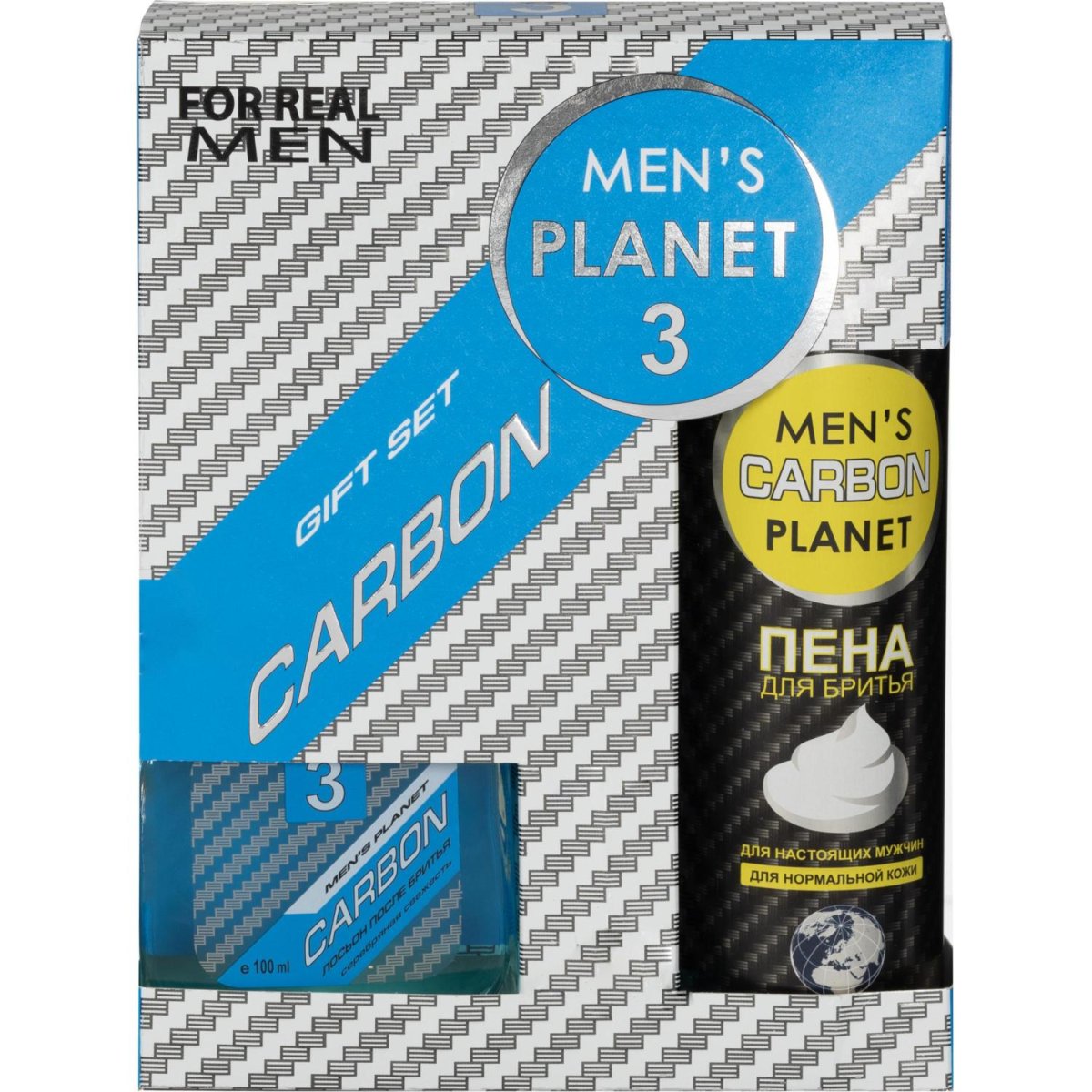 Подарочный набор Men's Planet  Carbon3 Шампунь 250 + Гель д/душа 250мл муж