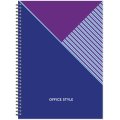 Бизнес-тетрадь А4,96л,обл.карт,греб,кл,Office Style,синяя