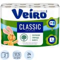 Бумага туалетная Linia Veiro Classic 2сл бел втор 17,5м 140л24рул/уп 5с224