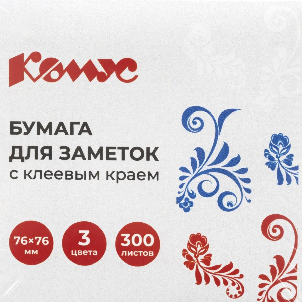 Стикеры Комус Русская серия куб 76х76, триколор РФ 300 л