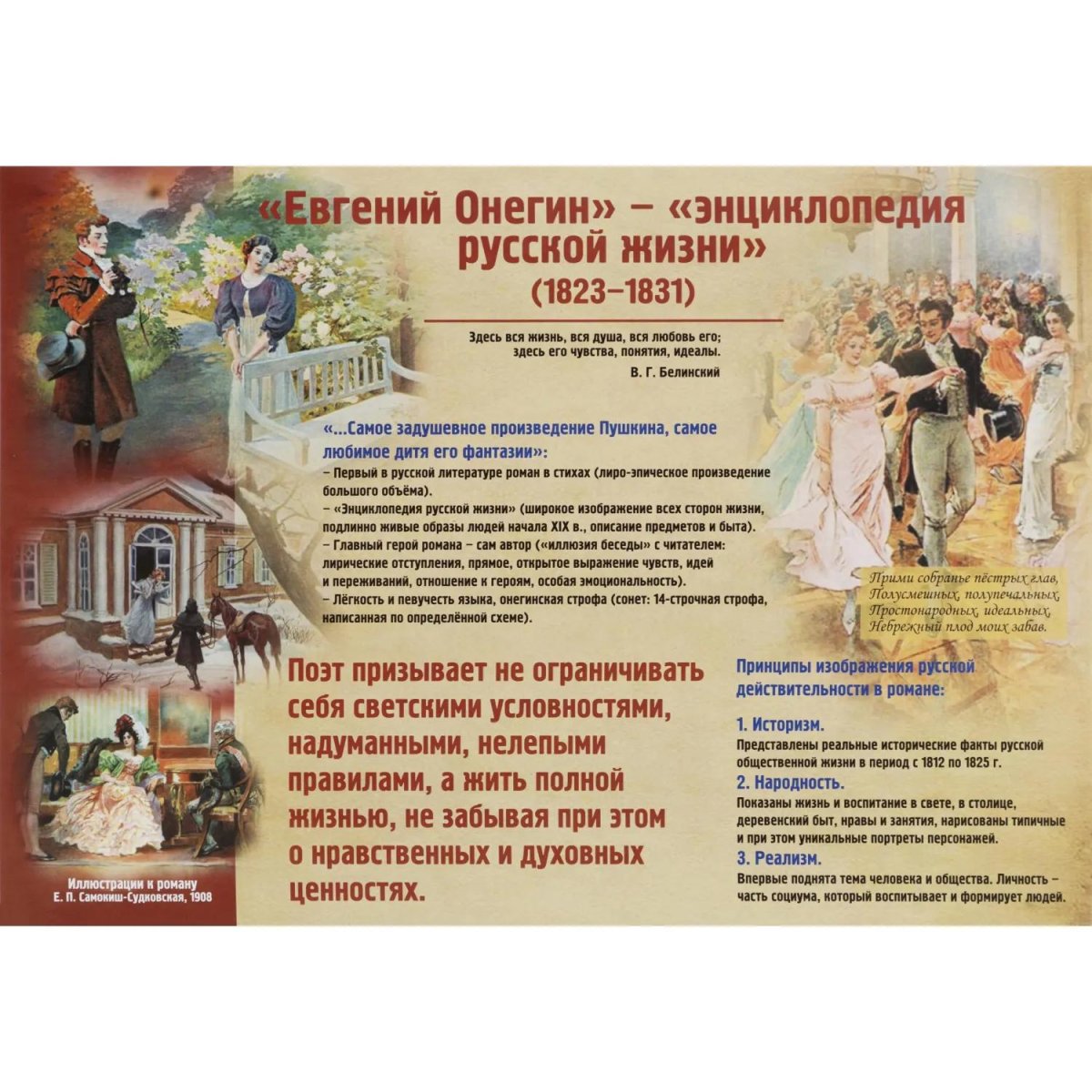 Плакат (наб)  Литература в школе.Творчество Пушкина12 плак А3 КПЛ-228