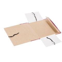 Папка архивная 120мм крафт/бумвинил 4 завязки, бордовая