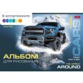 Альбом для рисования А4,40л,скрепка,COOL CARS,5диз,077650