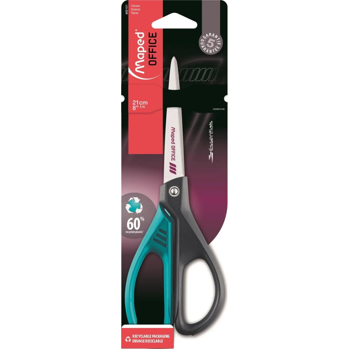 Ножницы Maped Essentials Green Deco,210мм,пласт.симм.ручки,ассорти,468101