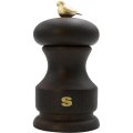 Мельница для соли 11 см бук цвет темное дерево с птичкой Bird