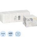 Салфетки бумажные Luscan 1 сл 24x24см белые 100штх4, спендер