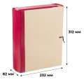 Папка архивная 80мм крафт/бумвинил 4 завязки, бордовая