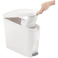Ведро мусорное с педалью Luscan Slim 20 л, белое, пластик