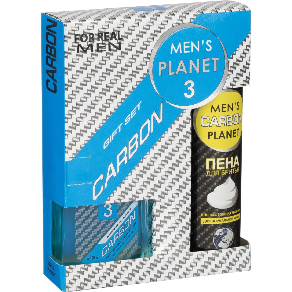 Подарочный набор Men's Planet  Carbon3 Шампунь 250 + Гель д/душа 250мл муж