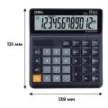 Калькулятор настольный КОМП. Deli EM01120, 12-р, дв.пит., 139x131мм, черный
