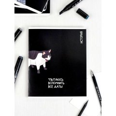 Тетрадь предметнaя ИСТОРИЯ 'КОТЫ МЕМЫ' 48 л., А5+,клетка, справ.инф/69823