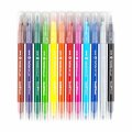 Фломастеры КИСТОЧКИ ДВУСТОРОННИЕ FUNCOLOR 12цв,в пластиковом пенале 32-0047