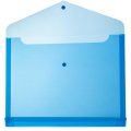 Папка-конверт на кнопке горизонт с расшир Attache, А4, синий 180мкм 5шт/уп
